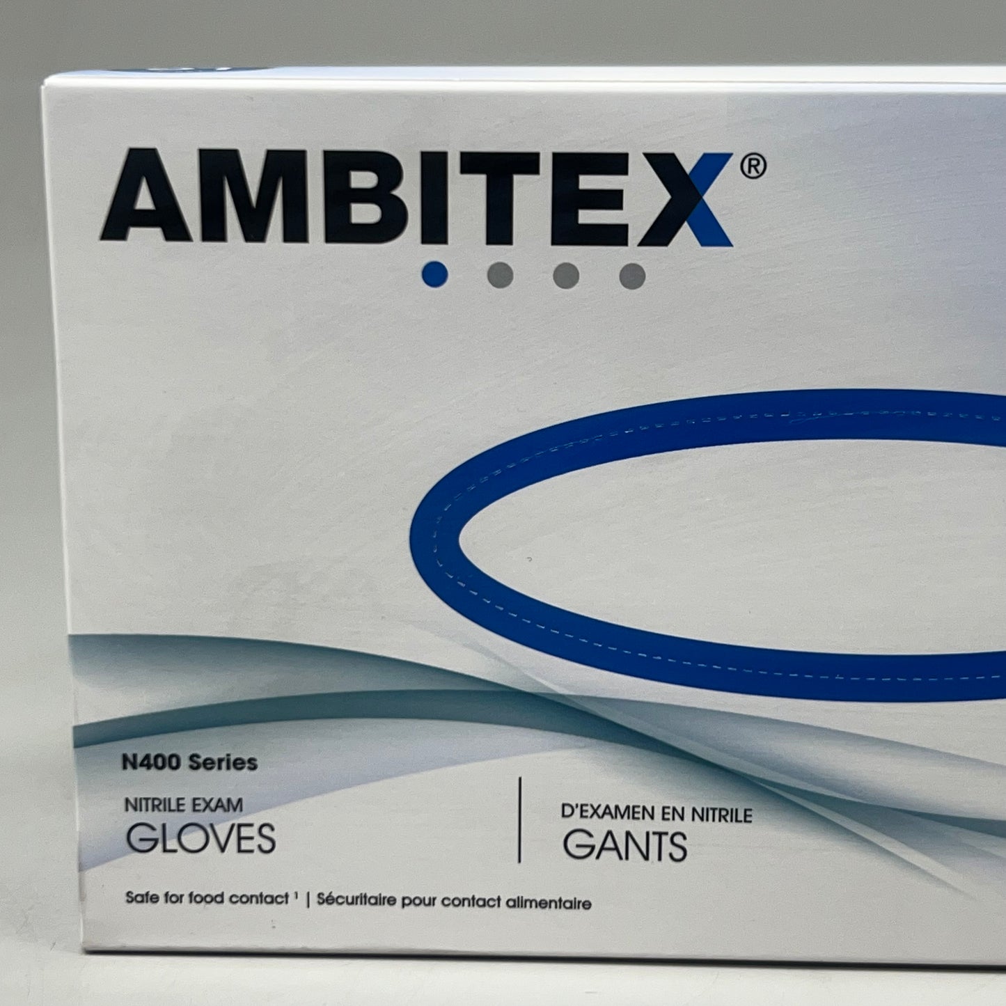 AMBITEX (100 Pk) Nitrile Exam Gloves Blue Size L N400 Series