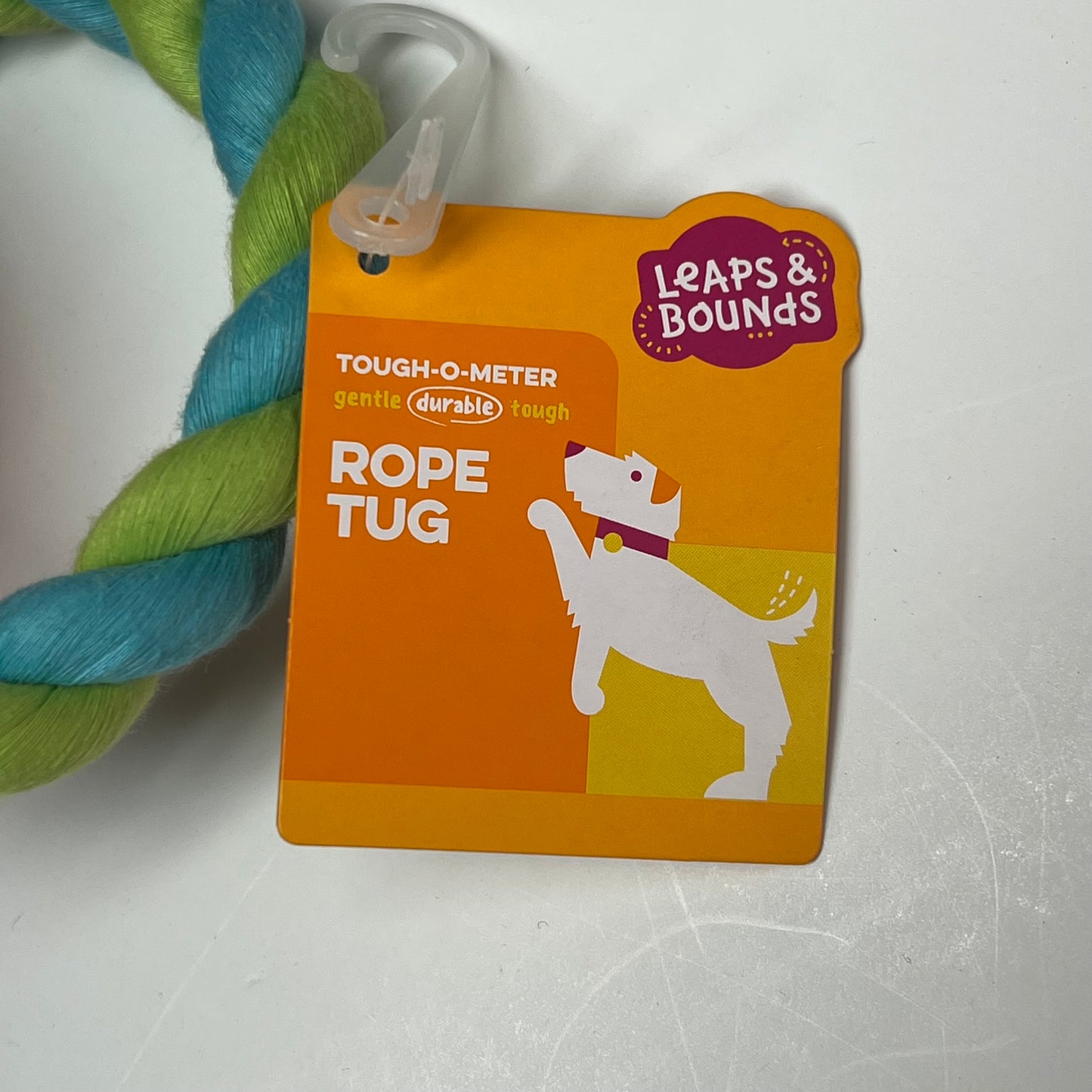 LEAPS & BOUNDS (2 PACK) Double-ended Handle Rope Tug Dog Toy Orange/Blue