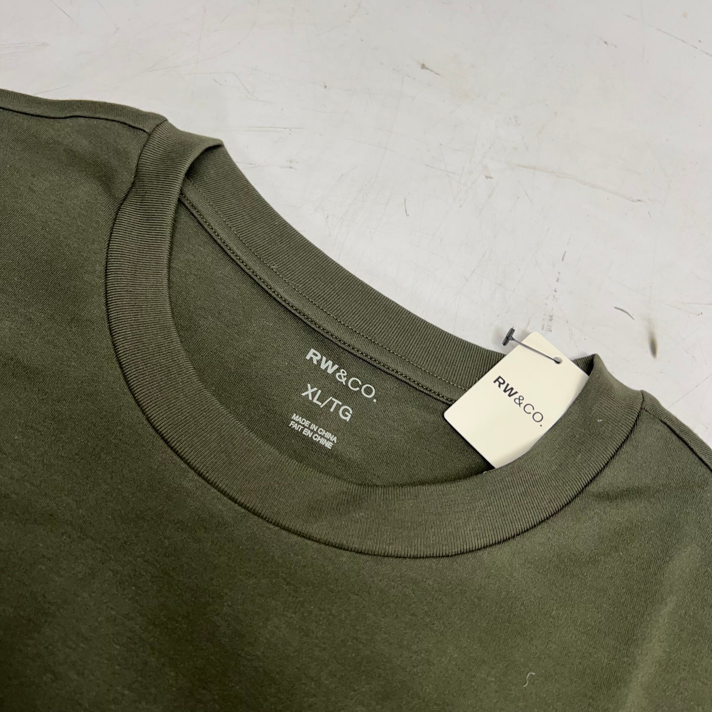 RW & CO Long-sleeve Crew-neck Tee Classic Fit Men's Sz XL Crisp Green 492216
