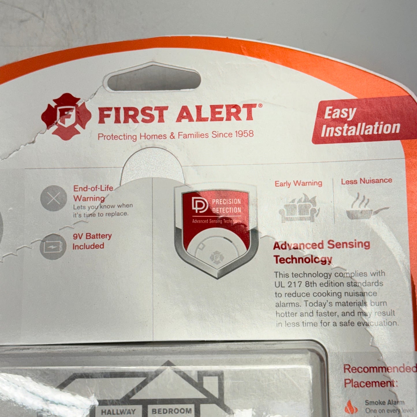 FIRST ALERT Battery-Operated Ionization Smoke Alarm White 1046827