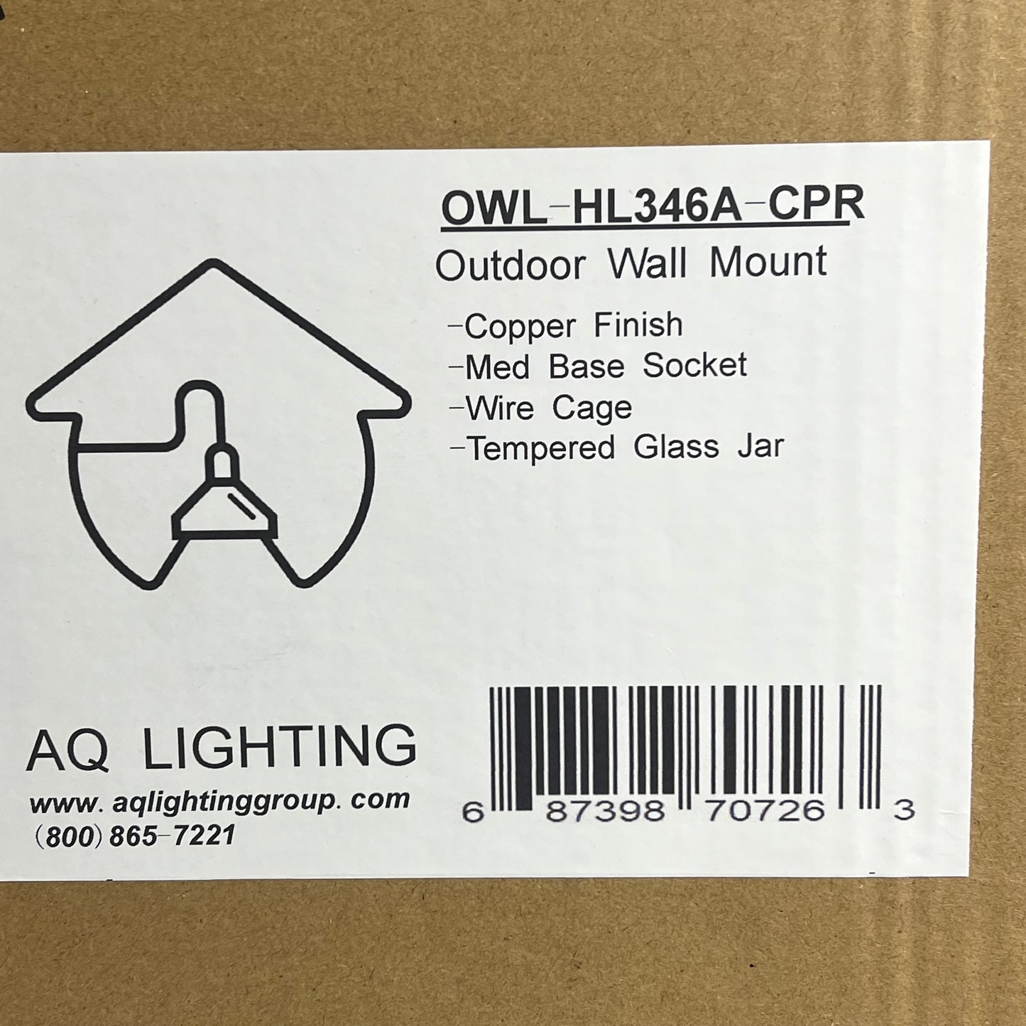 AQ LIGHTING Indoor/Outdoor LED Entry Wall Sconce 4.5W  Shiny Copper HL346A-CP