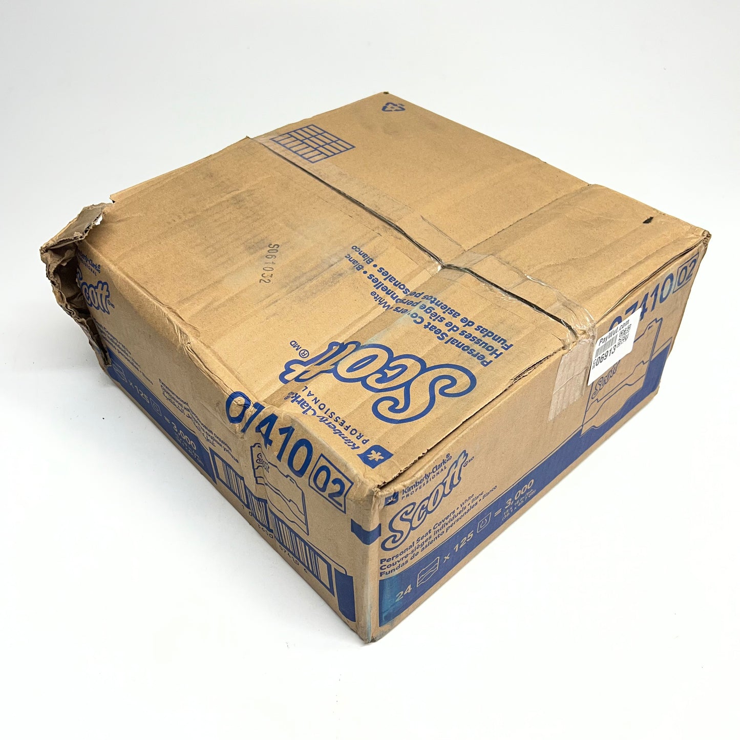 ZA@ KIMBERLY-CLARK (3,000 PACK) Scott Pro Personal Seat Covers  15"x18" White 07410 (As-is)