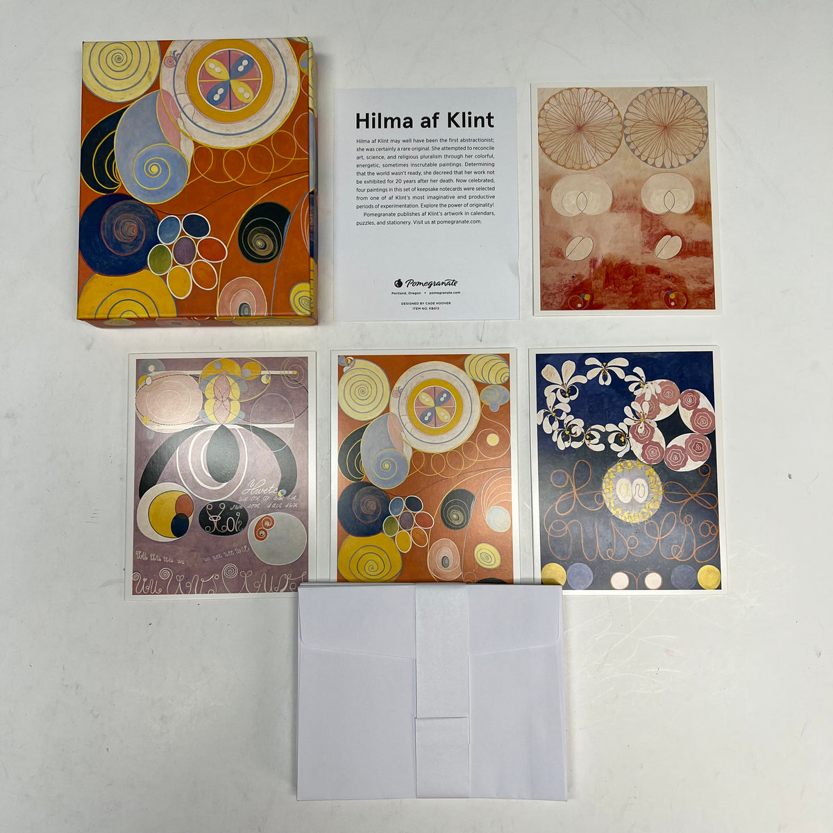 POMEGRANATE (2 PACK, 16 EACH) Hilma Af Klint Notecards W/ Envelope 4x5" KB012