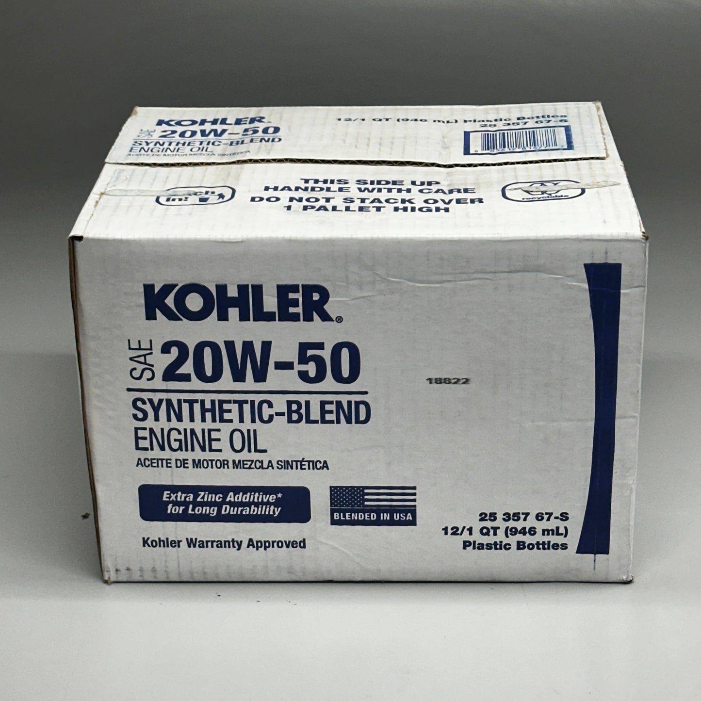 KOHLER (12 PACK, 1 Quart Each) Synthetic-Blend Engine Oil SAE 20W-50