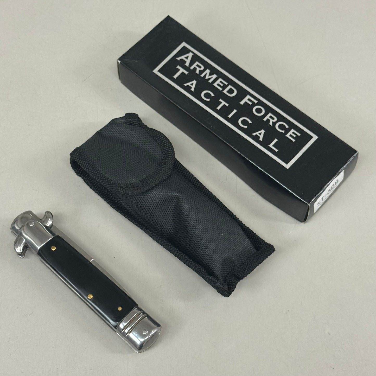 ZA@ ARMED FORCE TACTICAL Handcrafted OTF Pocket Knife 3.5" Blade 8" Overall Length Black ST-8BB