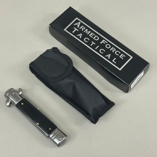 ZA@ ARMED FORCE TACTICAL Handcrafted OTF Pocket Knife 3.5" Blade 8" Overall Length Black ST-8BB
