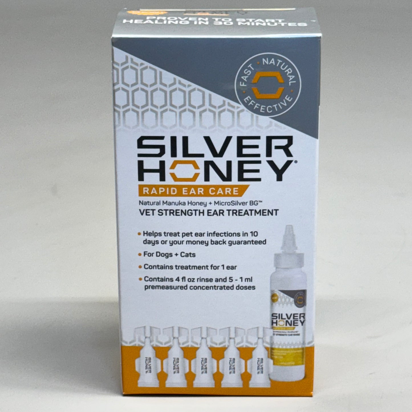 SILVER HONEY Rapid Ear Care 4fl oz 5-1 ml For Dogs and Cats BB 07/25