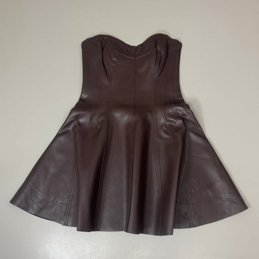 NORMA KAMALI Strapless Grace Mini Dress Unlined Women's Sz S/36 Chocolate