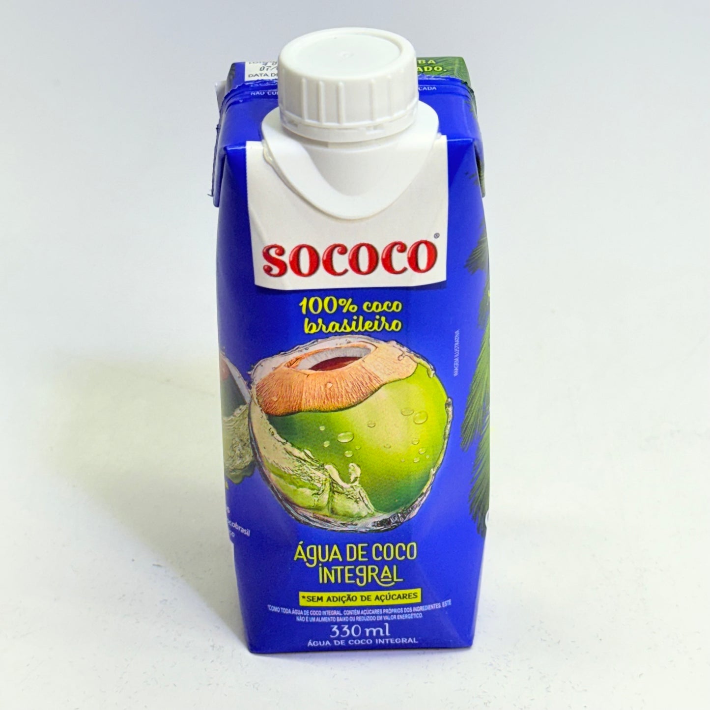 SOCOCO (12 PACK) Agua De Coco Integral 100% Coco Brasileiro 11.2 oz (330 ml)