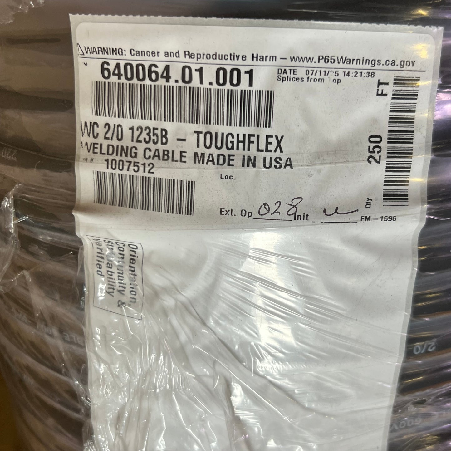 PROSTAR Heavy Duty Welding Cable 2/0 AWG Sold Per Foot