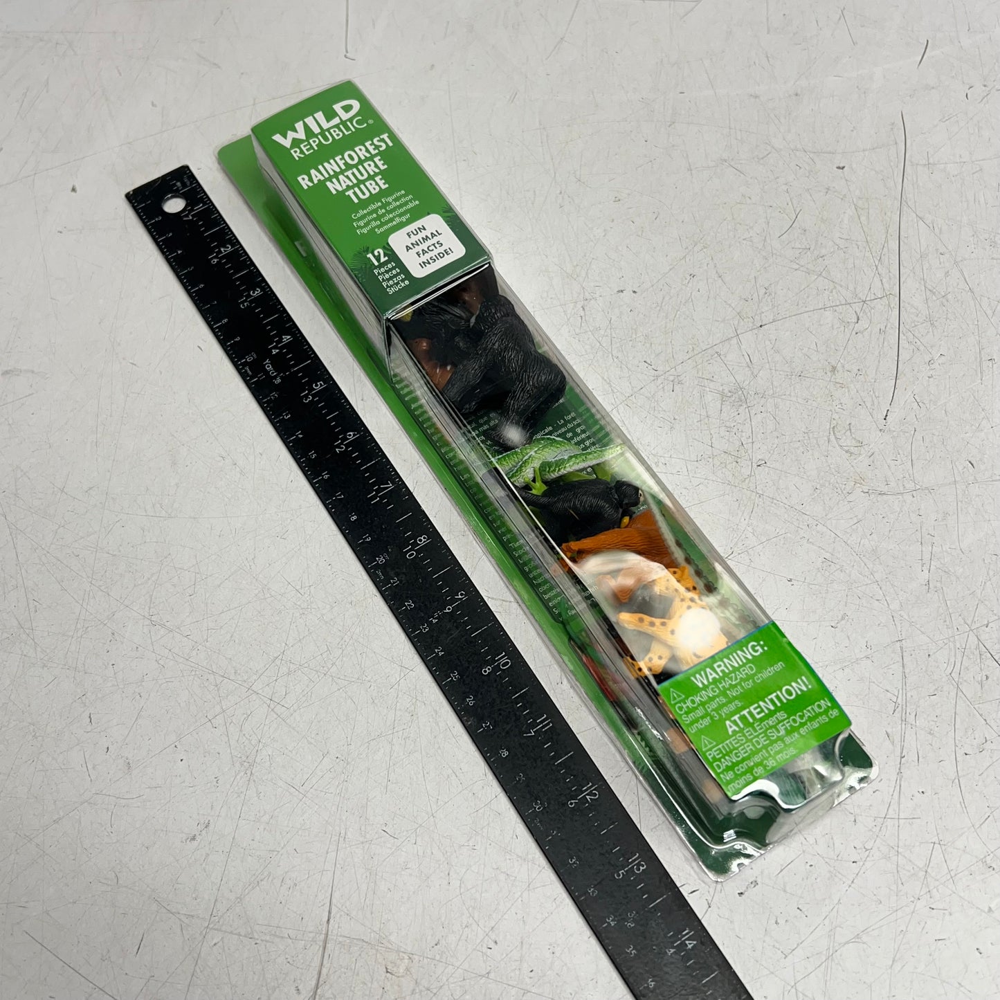 ZA@ WILD REPUBLIC (12 PIECES) Tube Of Collectable Rainforest Figurines & Playmat B