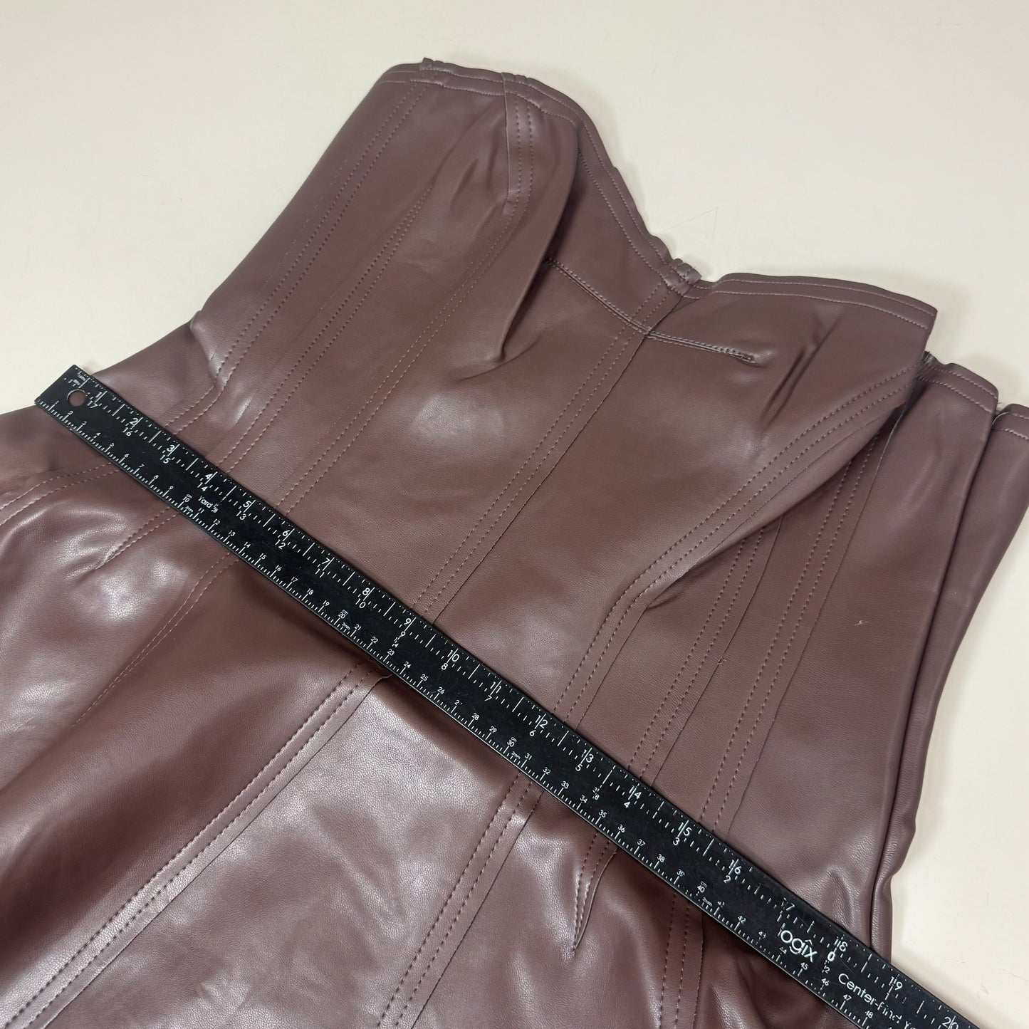 NORMA KAMALI Strapless Grace Mini Dress Unlined Women's Sz XL/42 Chocolate