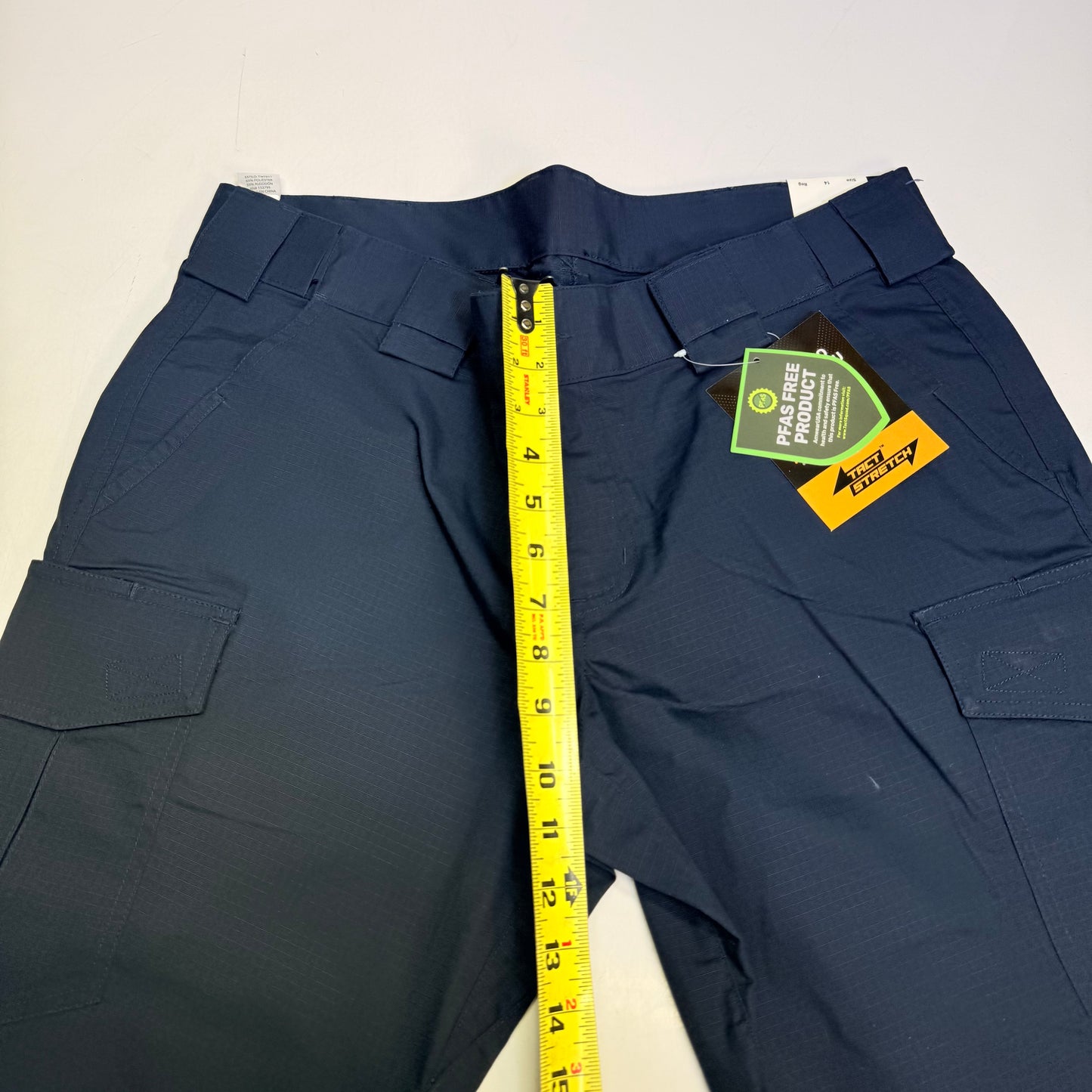 TACT SQUAD Tact Stretch Mini Ripstop Trouser Poly/Cotton Men's Sz 14 Dk Navy T7511