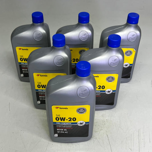 ZA@ LOVE'S (6 PACK, 1 QUART EACH) Motor Oil SAE 0W-20 Full Synthetic