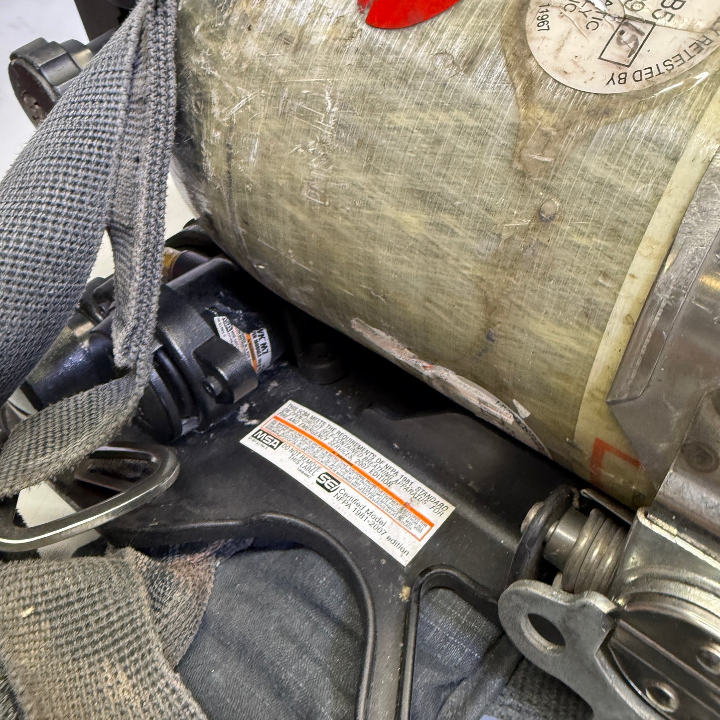 Z@ MSA (*PARTS ONLY*) FireHawk M7 SCBA Air Pack W/ Tank Firefighter Gear (AS-IS)