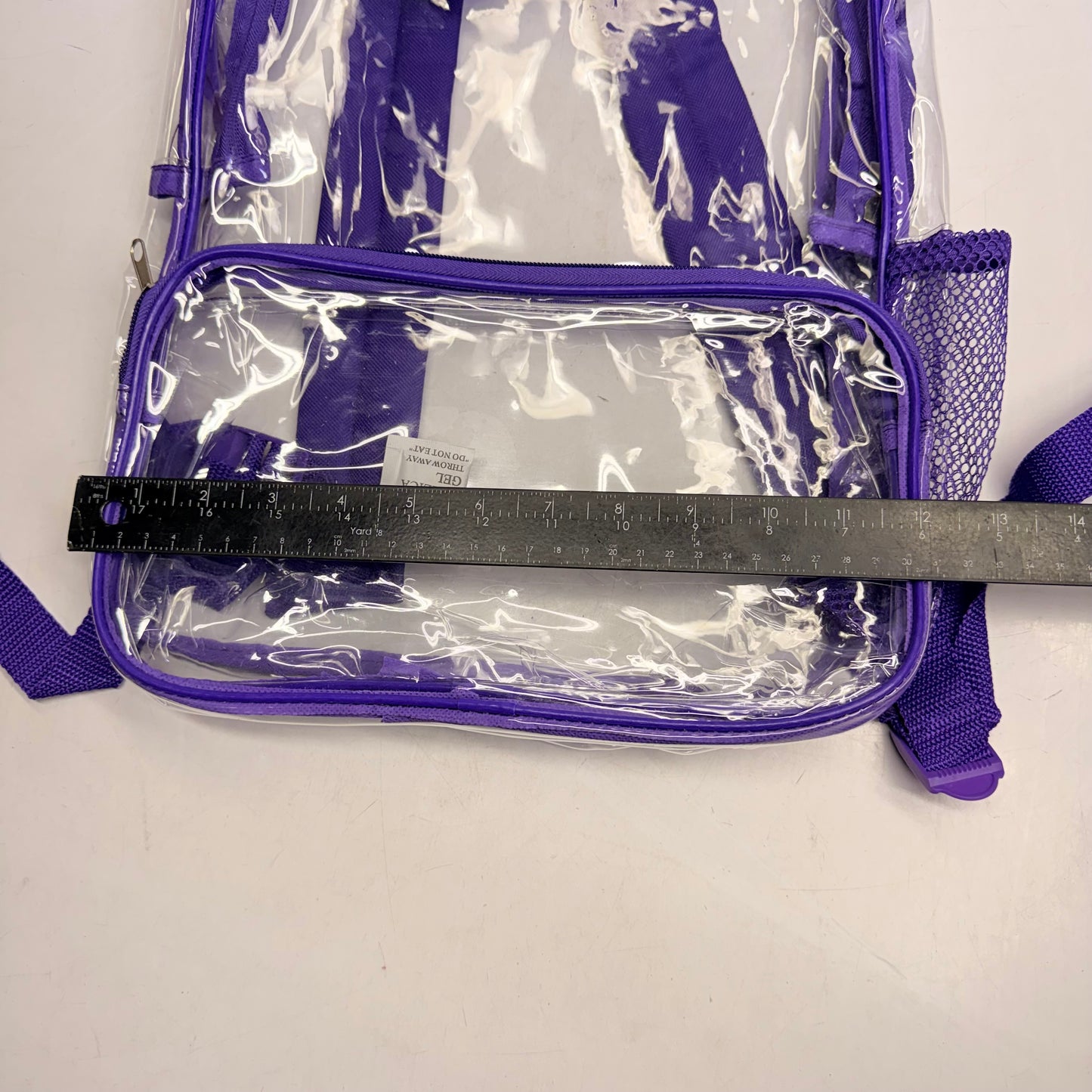 BWAP 17" Clear Plastic Backpack 17" x 12" x 6" Color Purple BP1643