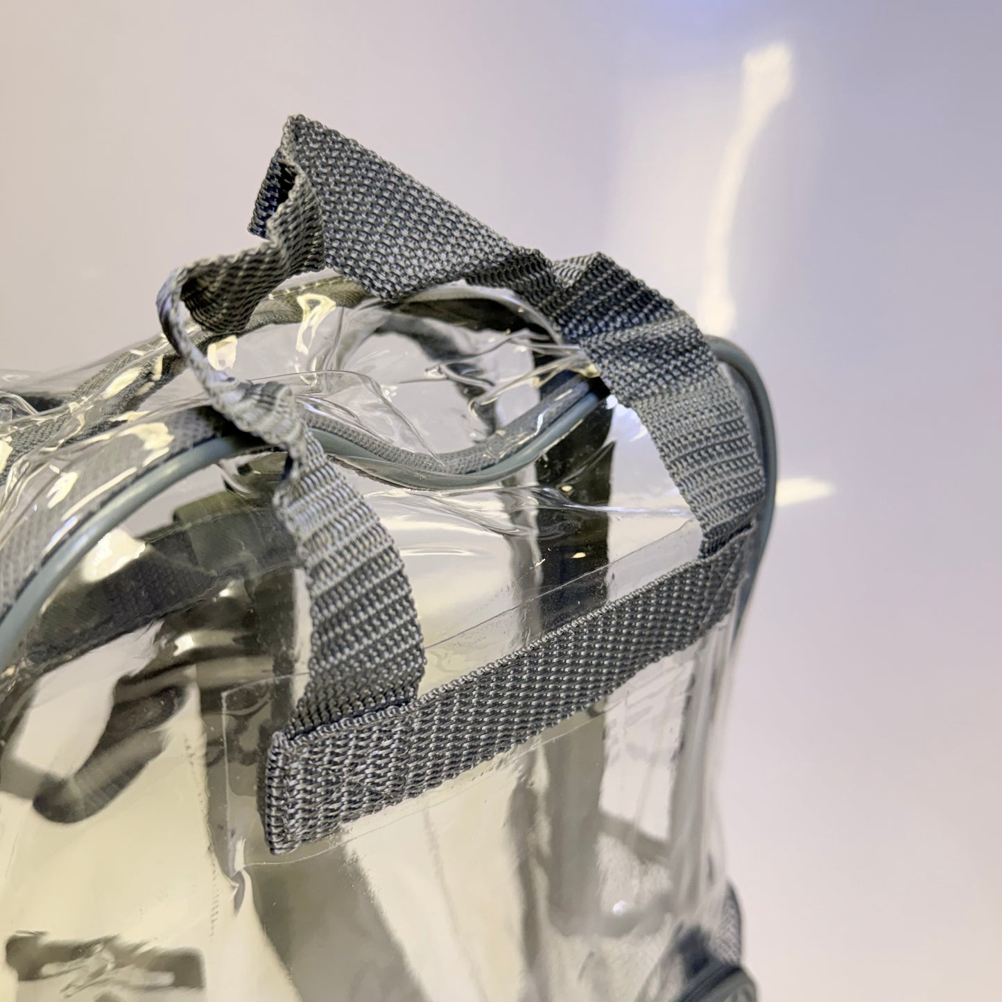 BWAP 17" Clear Plastic Backpack 17" x 12" x 6" Color Grey BP1643