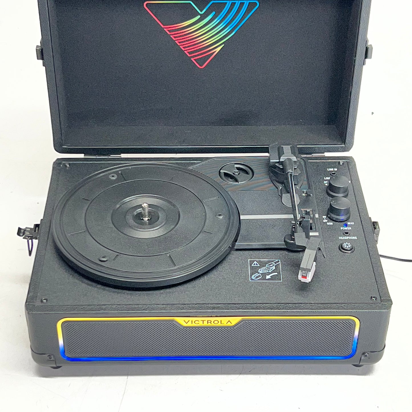 ZA@ VICTROLA Journey Glow Illuminated Suitcase Record Player, Black GK251402591 E