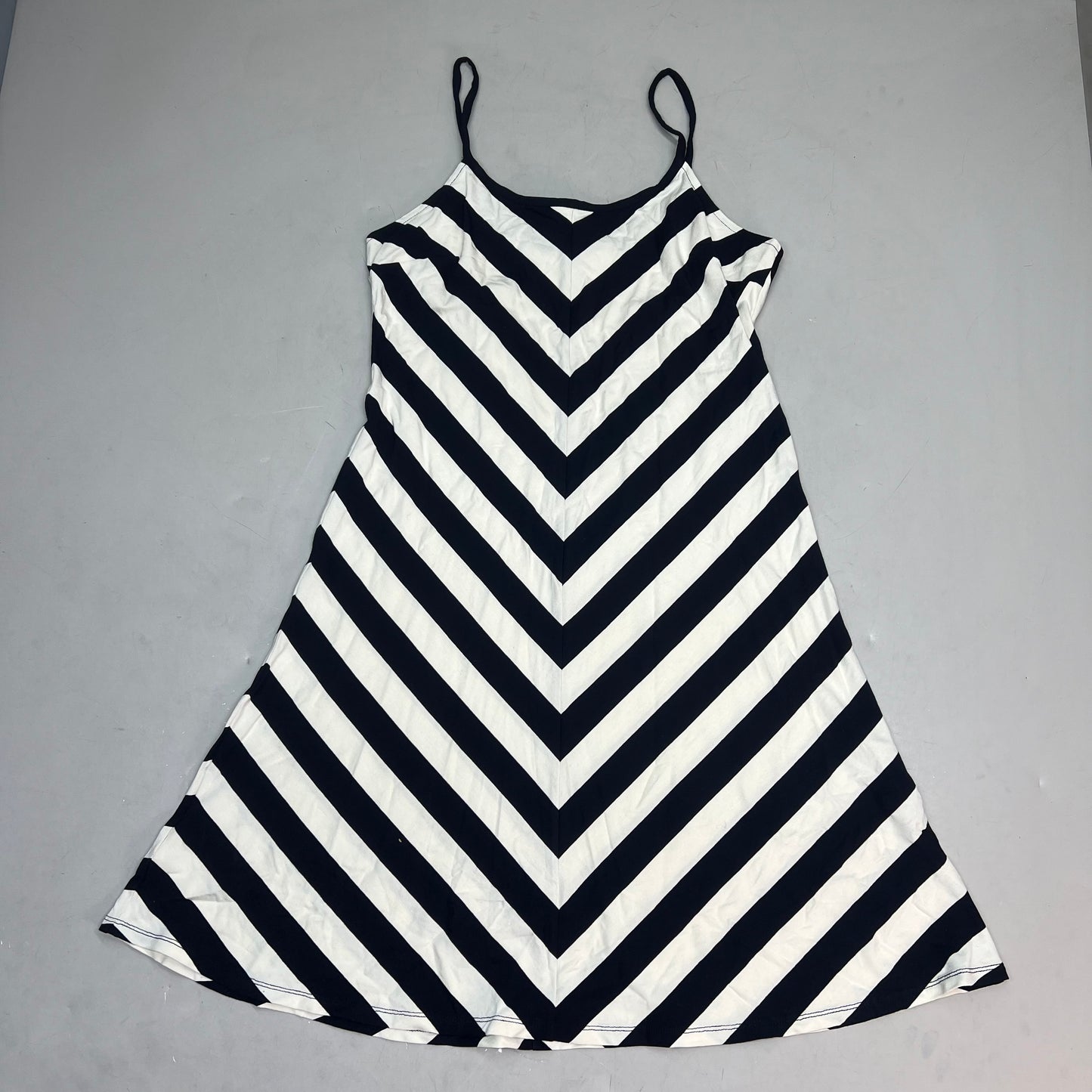 ANNE TAYLOR Knee Length Soft Tank Dress  Women's Sz M Navy Blue/White 17787512