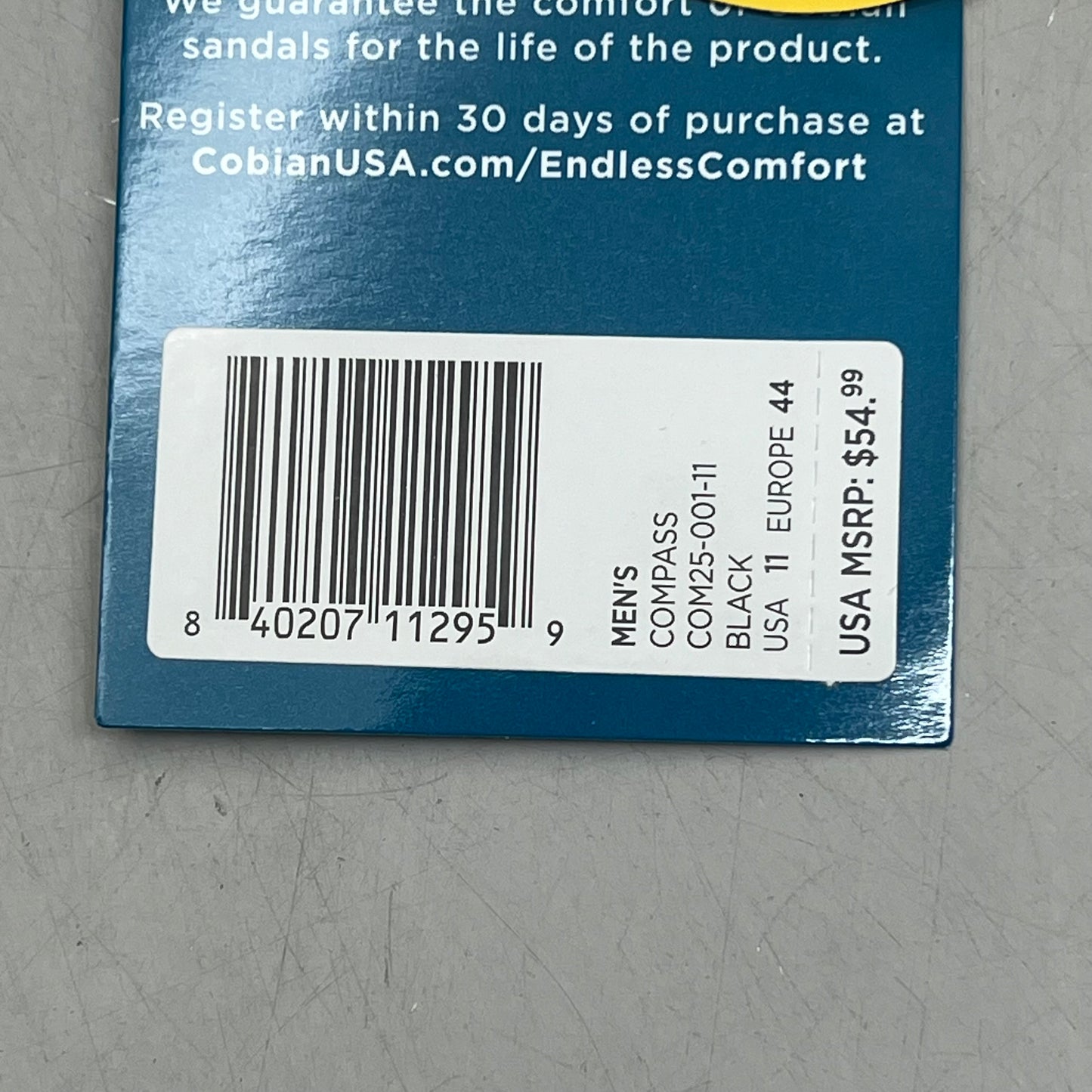 COBIAN Compass Synthetic Leather Strap Men's Sz 11, EU 44 Black COM25-001-11