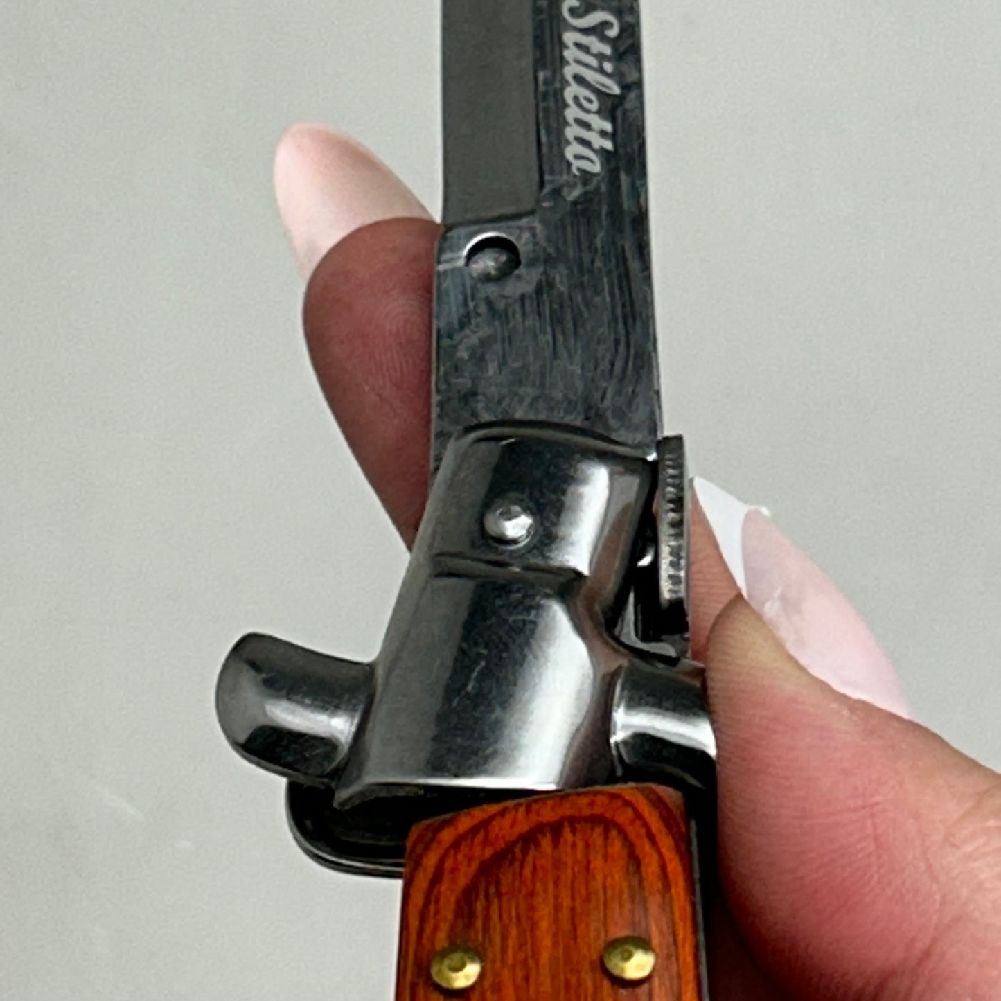 ZA@ ARMED FORCE TACTICAL Hand Crafted OTF Pocket Knife 9" Knife 4" Blade Red/Wood ST-7WD