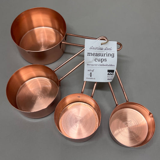 NOW DESIGNS 4-PACK! Stainless Steel Measuring Cups Rose Gold 5227002 (New)