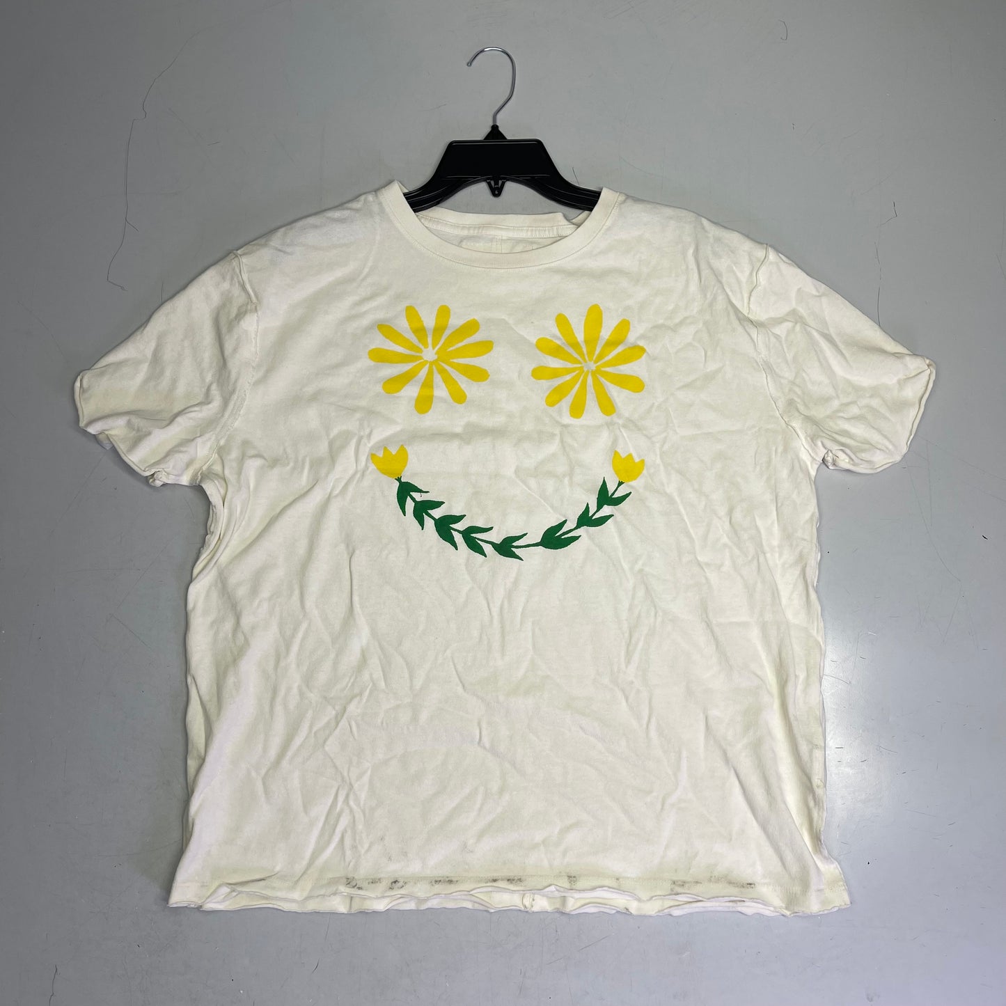 FREE PEOPLE We The Free "Sunshine Smiles" Tee LARGE White