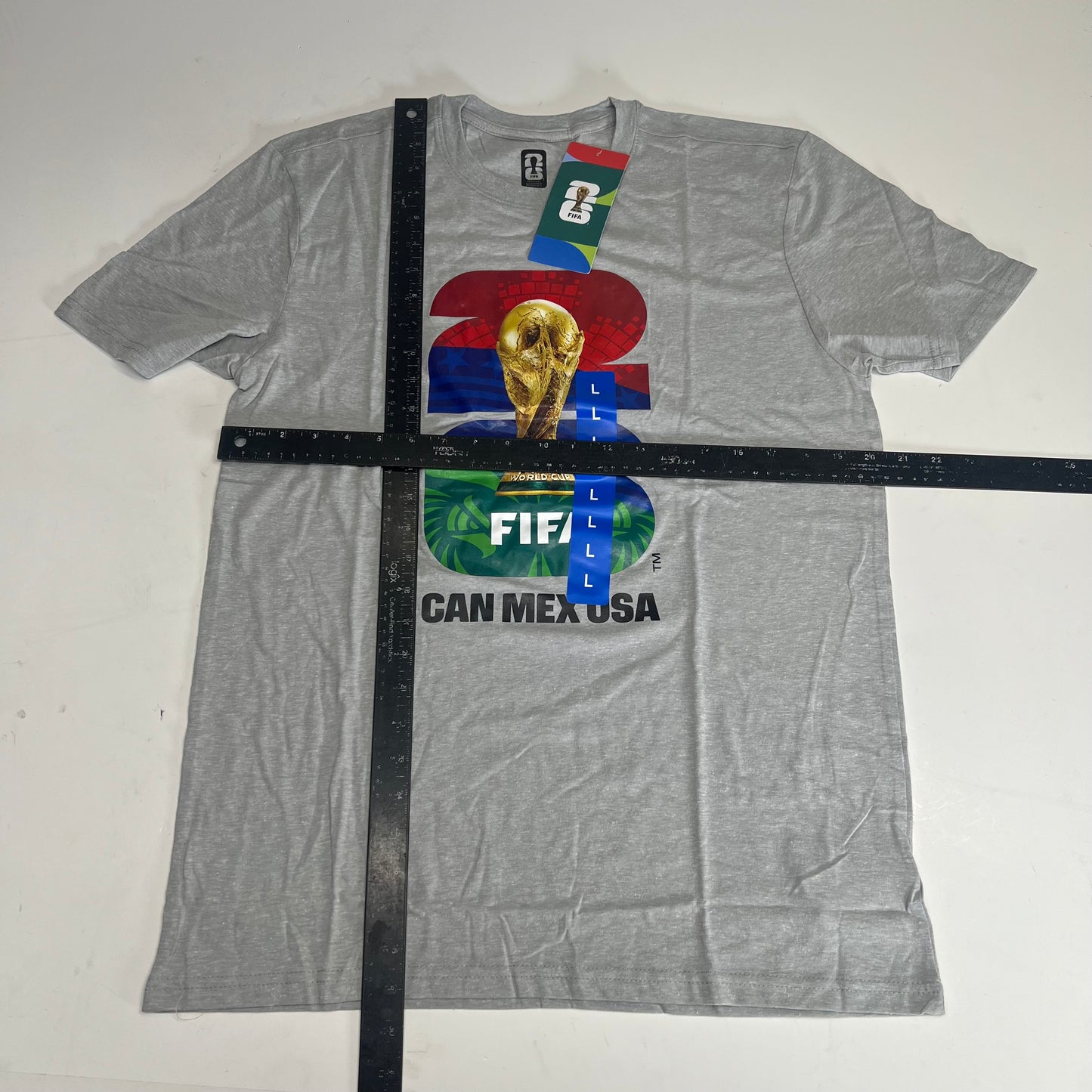 FIFA STORE Official Licensed Product World Cup 2026 Tee Shirt Unisex Sz L Grey