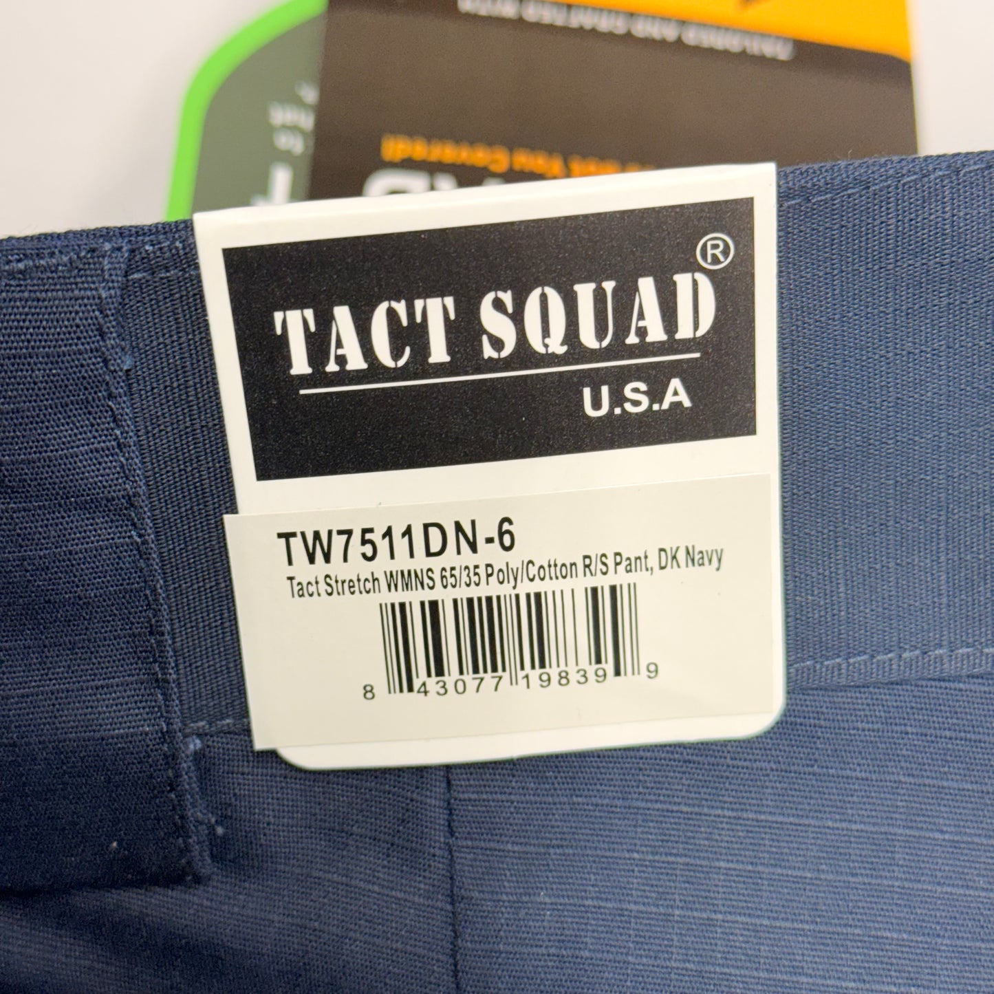TACT SQUAD Tact Stretch Mini Ripstop Trouser Poly/Cotton Men's Sz 6 Dk Navy T7511