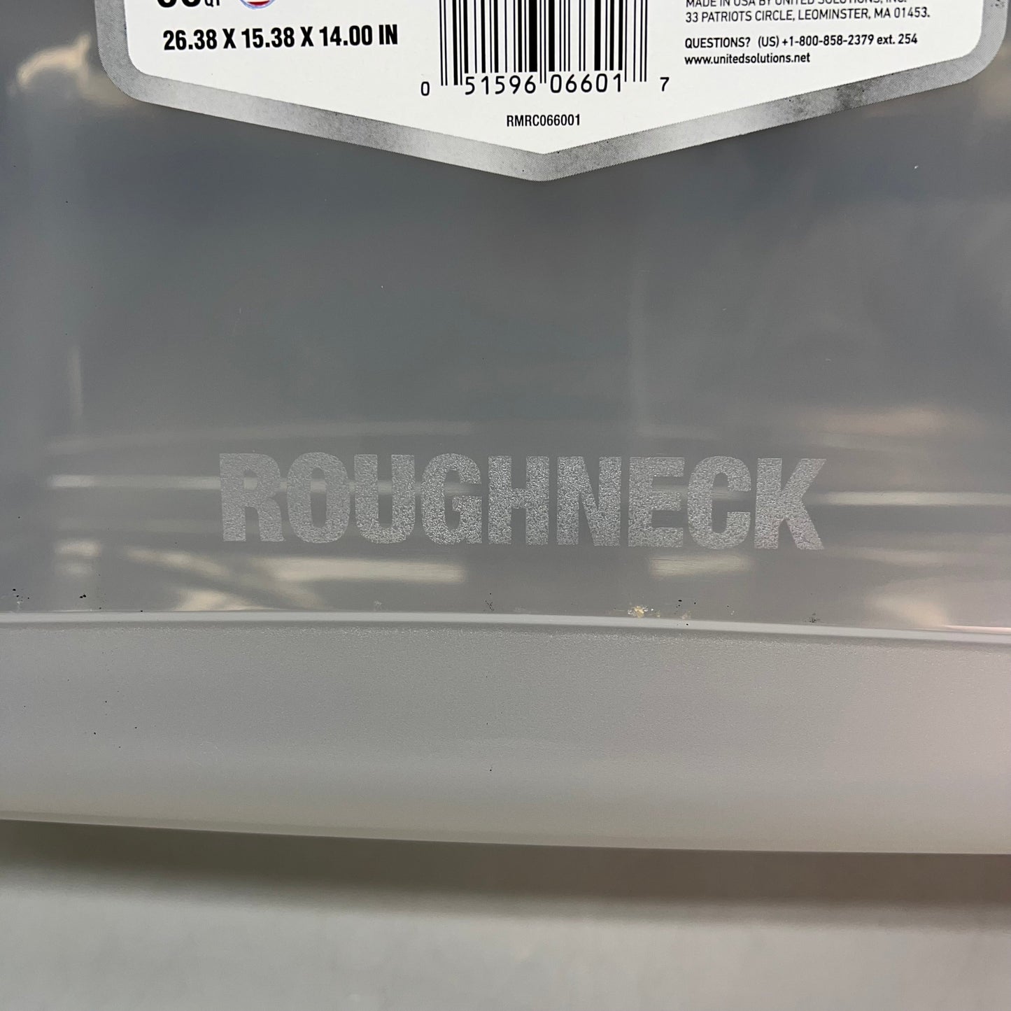 ZA@ RUBBERMAID (2 PACK) Roughneck Storage Tote Break-Resistant Material 66 qt Clear RMRC066001 C