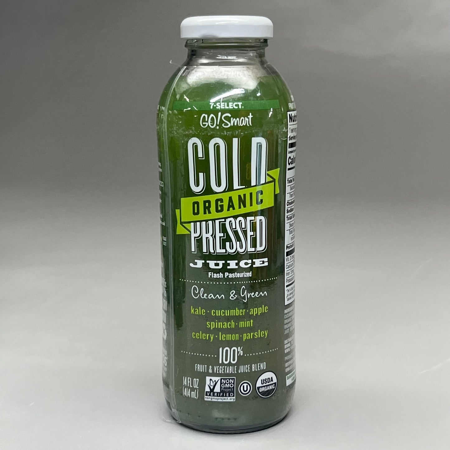 ZA@ COLD ORGANIC PRESSED JUICE Clean & Green 14 oz - 20 Pack BB 08/14/25 F