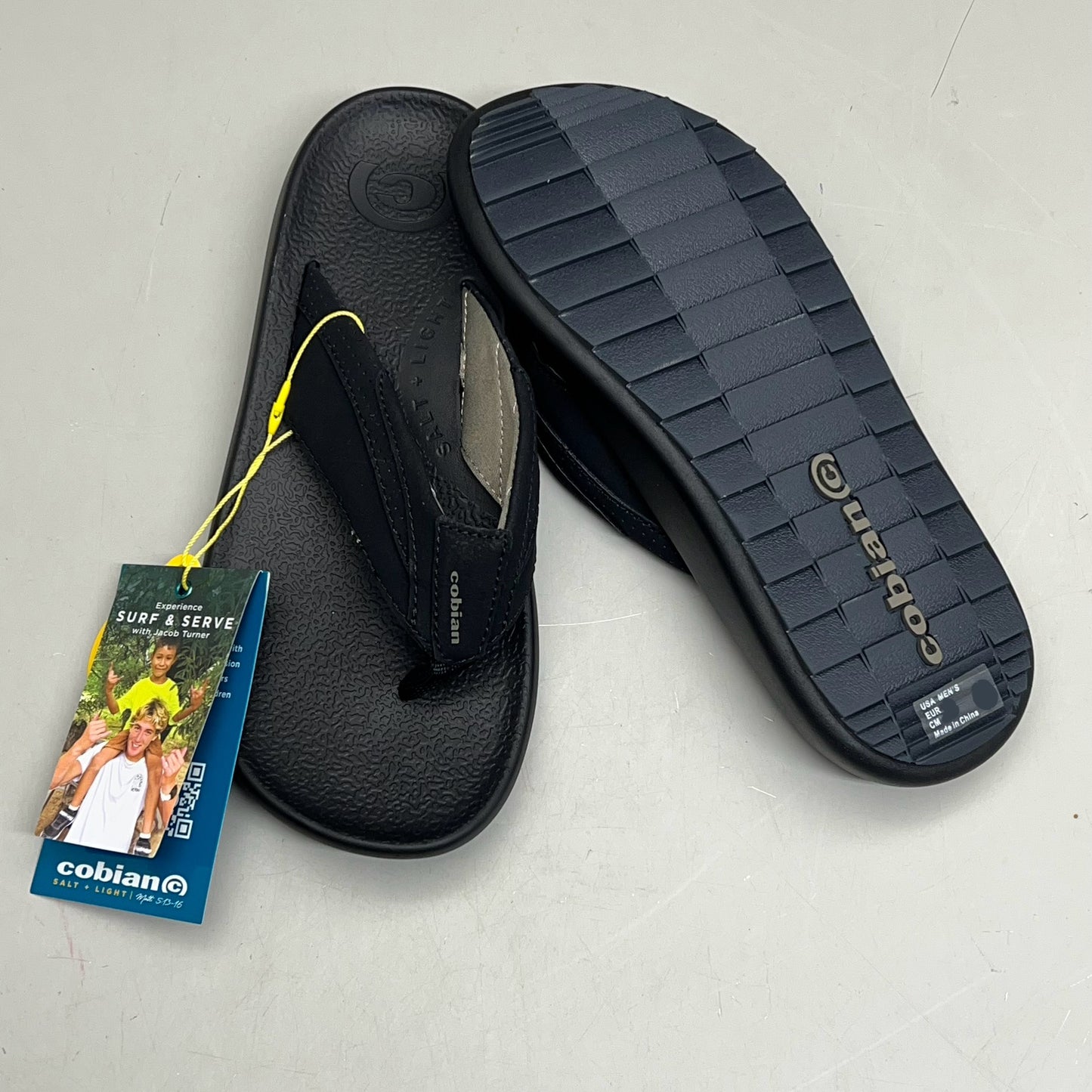 COBIAN Compass Synthetic Leather Strap Men's Sz 12, EU 45 Black COM25-001-12