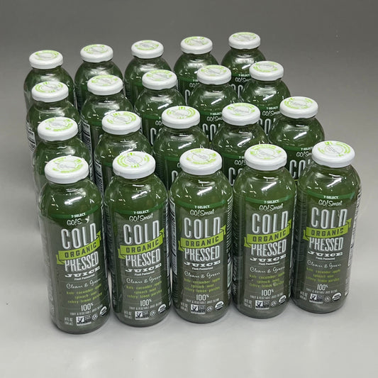 ZA@ COLD ORGANIC PRESSED JUICE Clean & Green 14 oz - 20 Pack BB 08/14/25 E