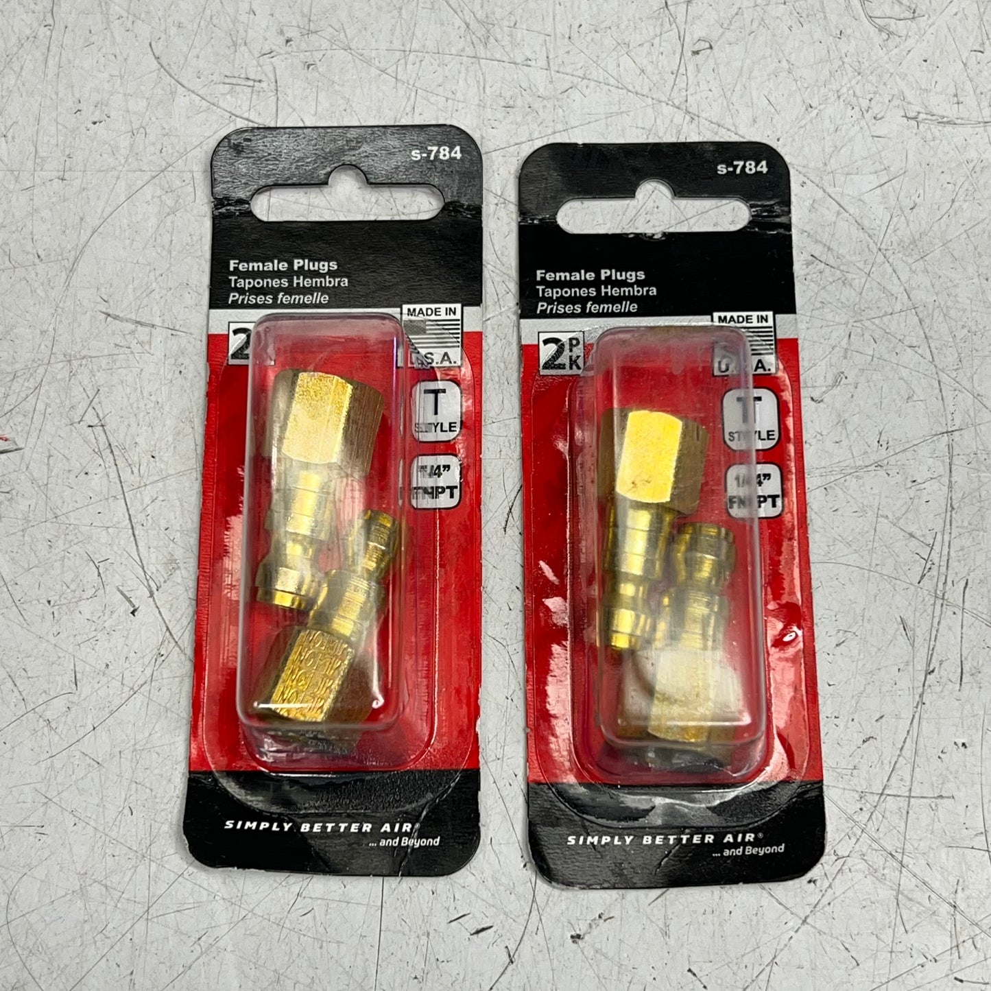 ZA@ LISLE (2 PACK, 2 EACH) T-style Plugs  Female 1/4" FNPT Hardened Steel