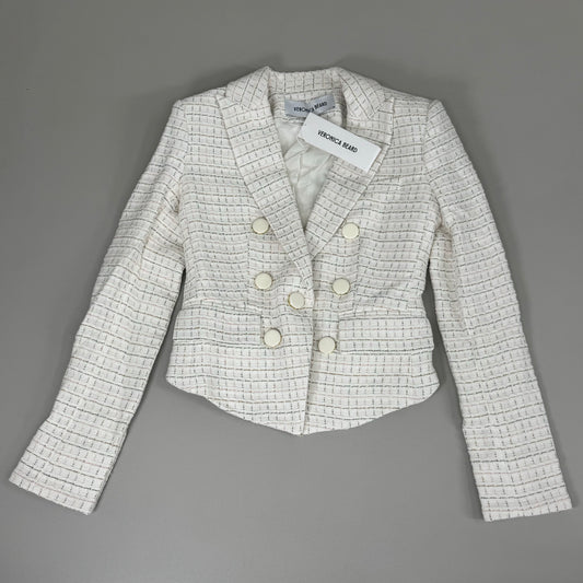 VERONICA BEARD Women's Diego Dickey Jacket Sz-6 Ivory/Multi 2406TW651509