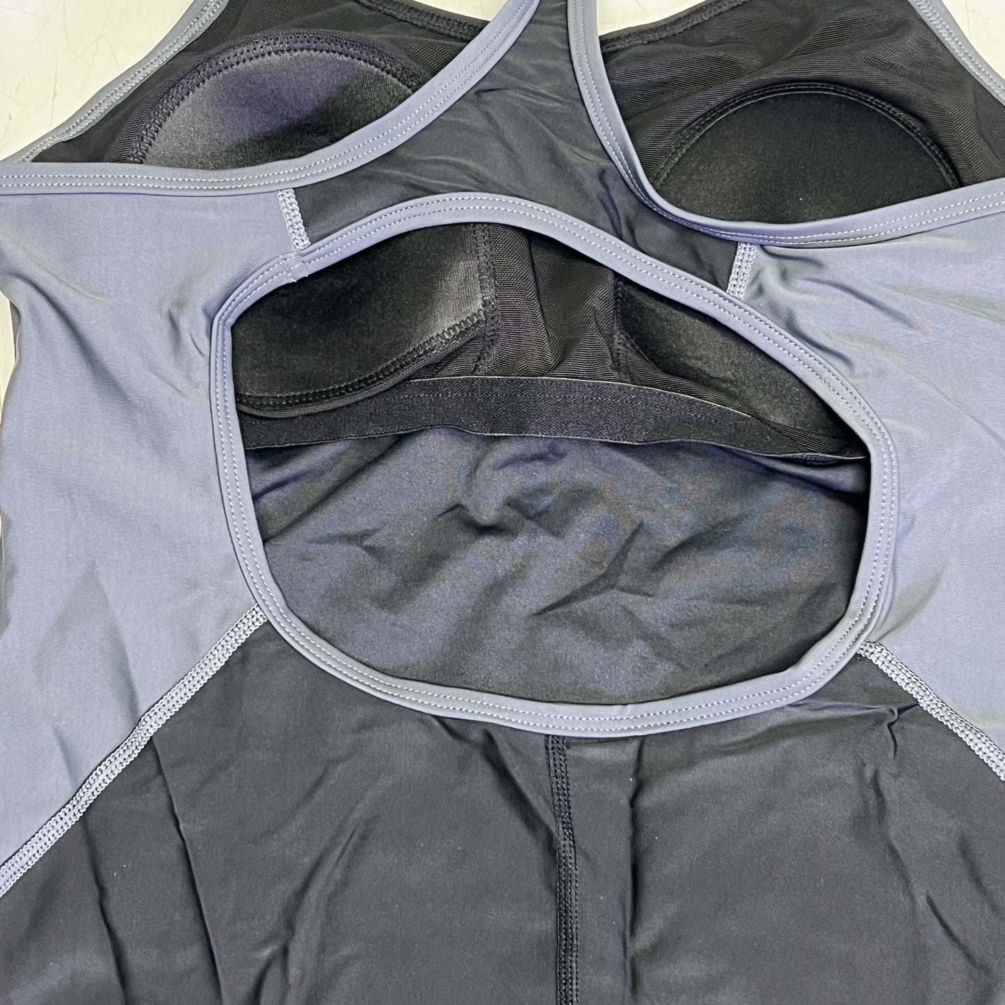 BEAUTYLN Athletic Training Swimwear Shorts One Piece Women's Sz L Black/Grey