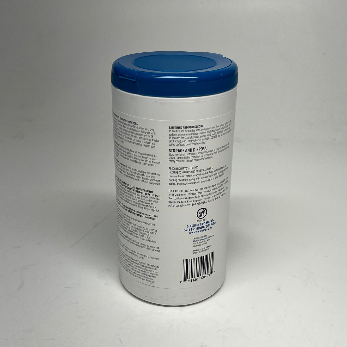 SONO (6 PACK, 80 Wipes Each) Disinfecting Wipes For Plastic & Rubber Surfaces