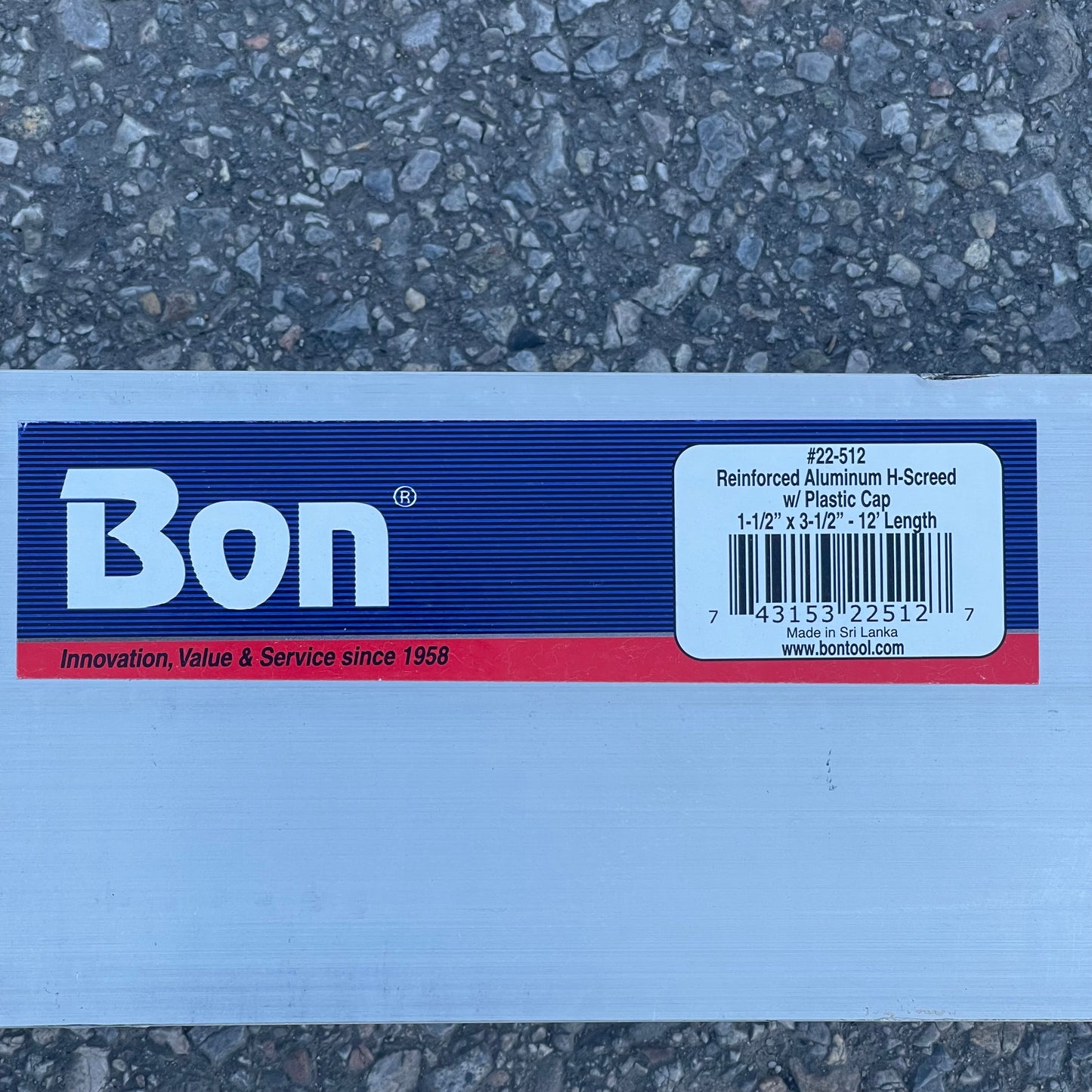 BON Reinforced Aluminum H-screed 12’ x 3-1/2” x 1-1/2” 22-512