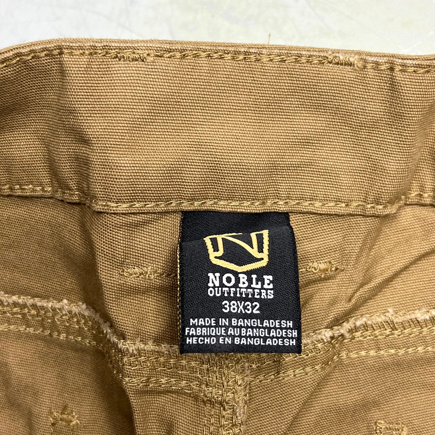 NOBLE OUTFITTERS Canvas Double Front Work Pant Men's Sz 38x32 Coyote 18452
