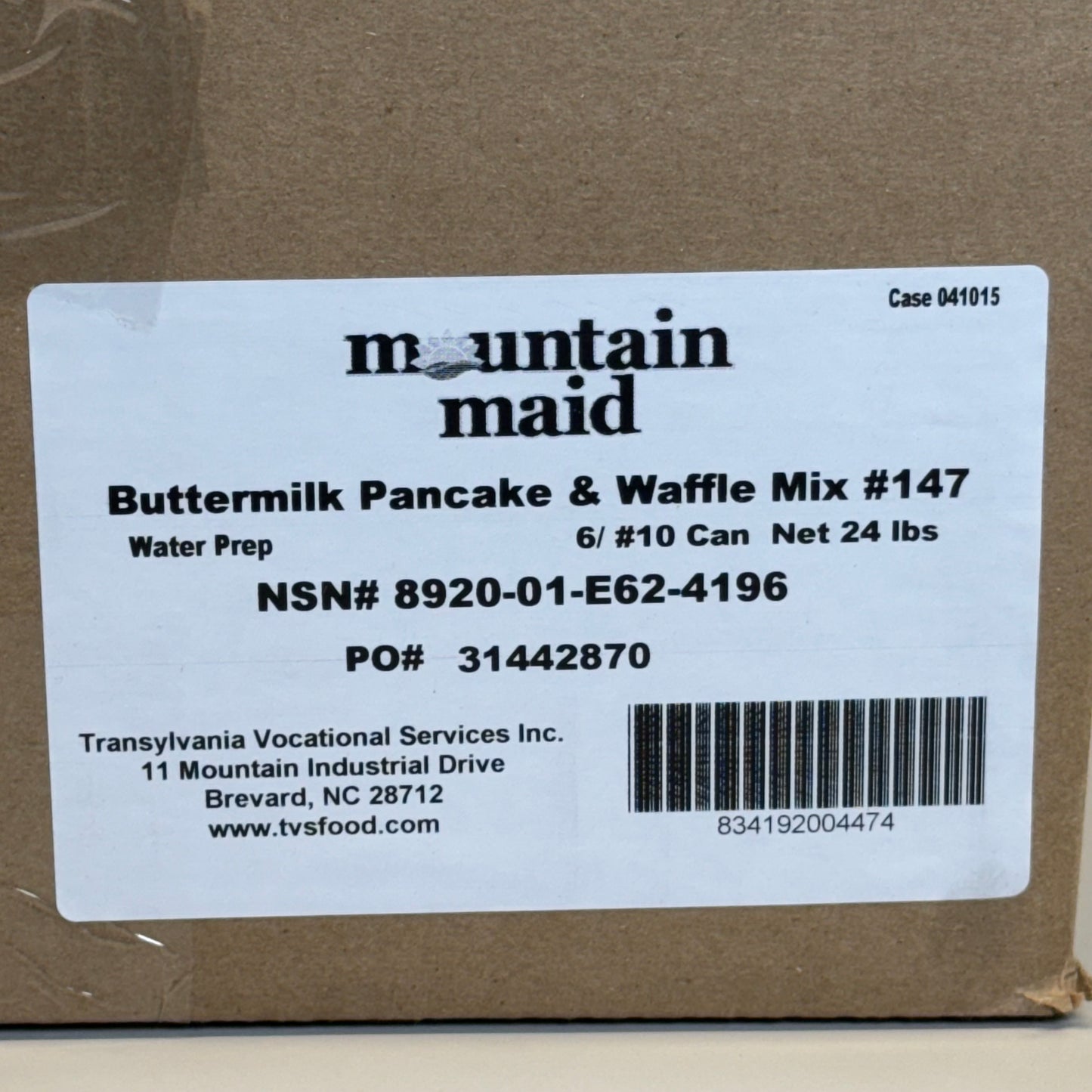 MOUNTAIN MAID (6 Pack) Buttermilk Pancake & Waffle Mix 4Lb in Can BB 07/24/27