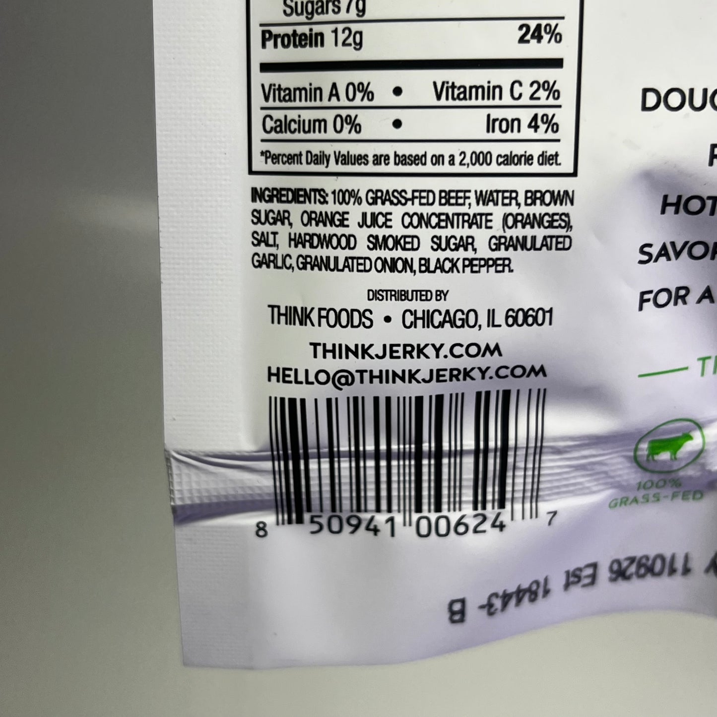 THINK (10 PACK) Gluten Free Grass Fed Classic Flavor Beef Jerky 1 Oz BB 11/26