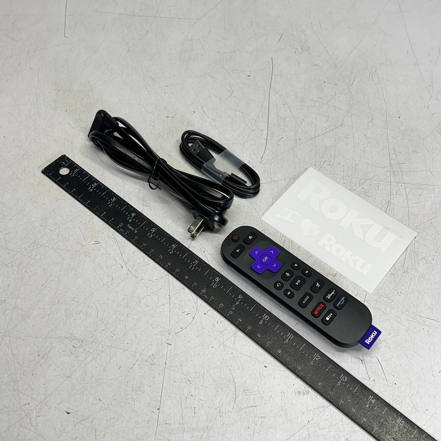 ROKU  Pro Series Tv Remote W/ Charging Cord, Power Supply Kit X44GXC25ACC|02A
