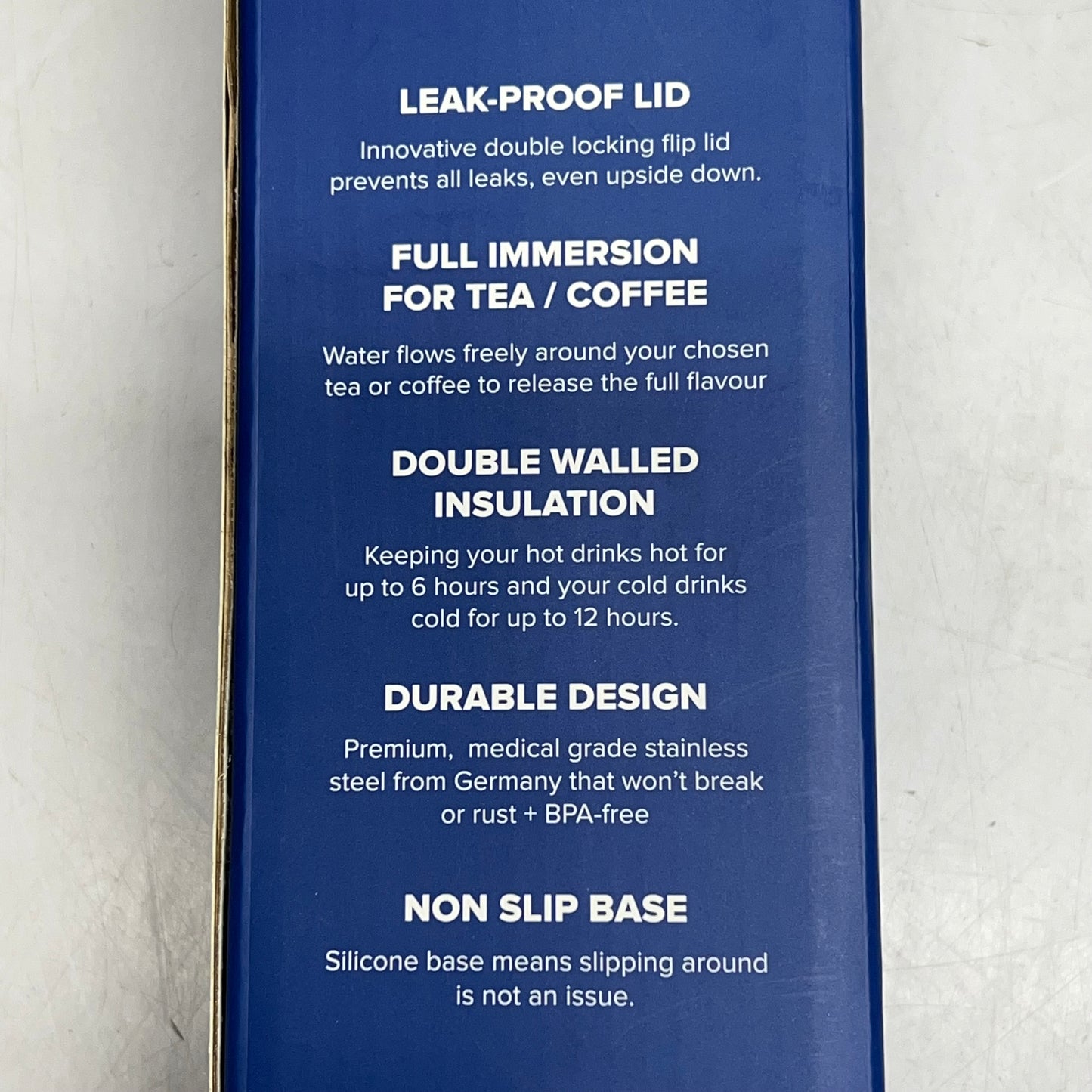 ZA@ VIVA Recharge Portable French Press W/ Smart Brewer on the Go W/ Company Logo 15.5 oz Blue