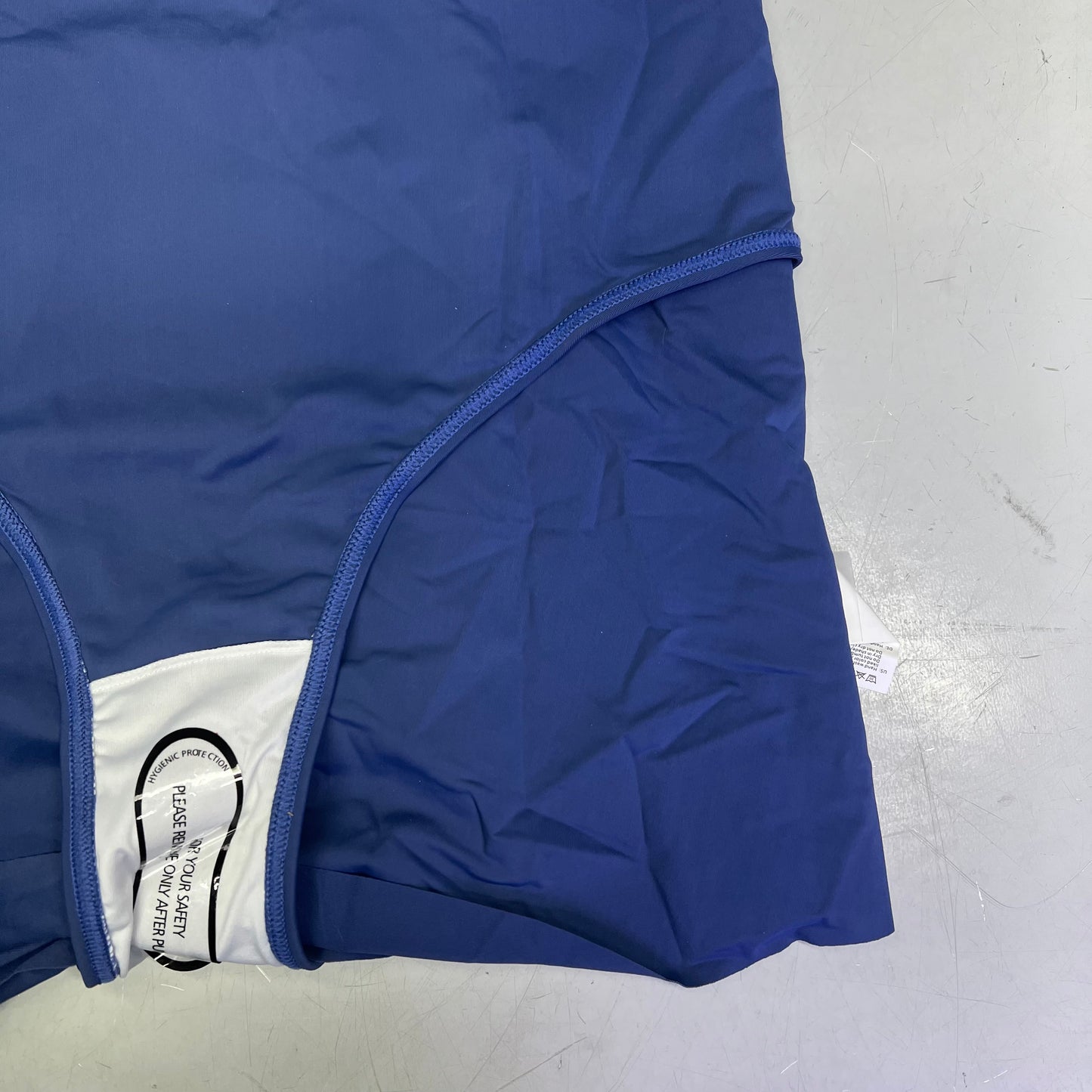 CHARMO One Piece Side Tie Dress W/ Mesh Cut Out Swimsuit Women's Sz L Blue