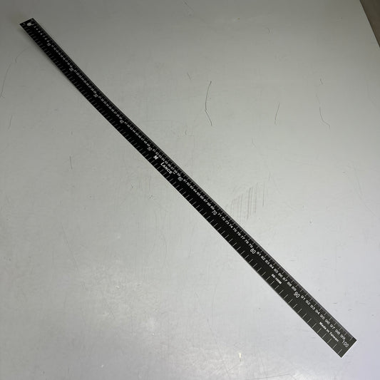 LANCE  Metal Bottom Edge Metric Ruler Dual Direction Marking 100cm Black