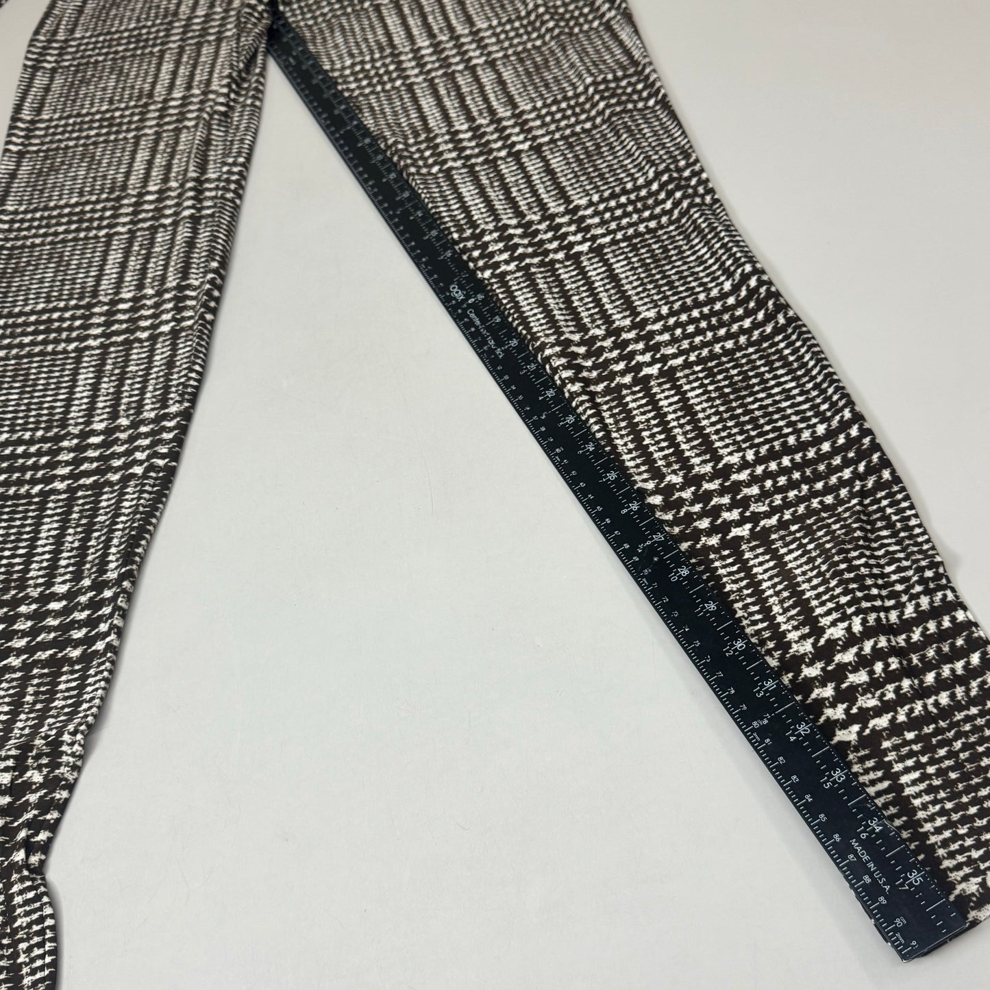 NORMA KAMALI Sleeve Open Back Catsuit Footsie Women's Sz XL/42 Chocolate Plaid