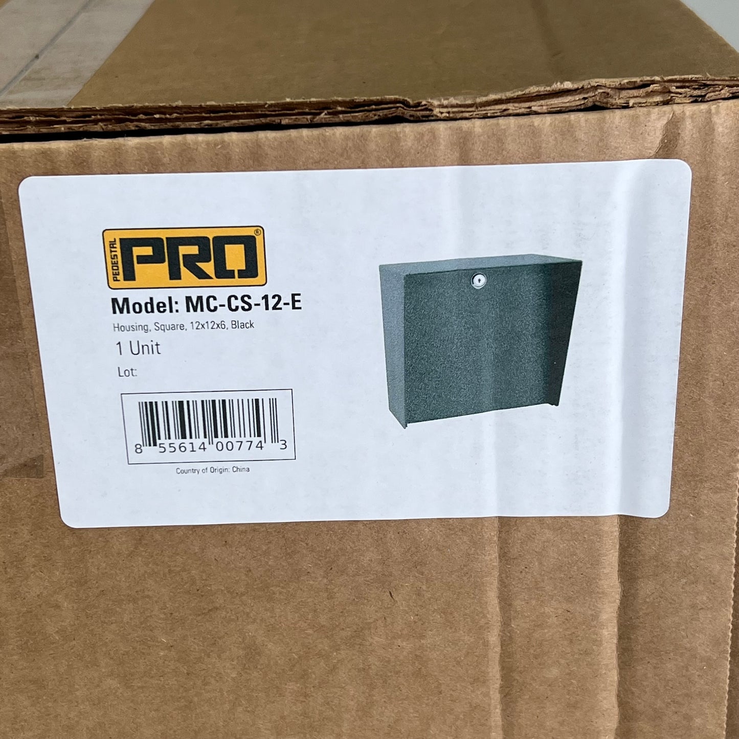 PEDESTAL PRO Square Carbon Steel Housing For Low Voltage 12" Black MC-CS-12-E