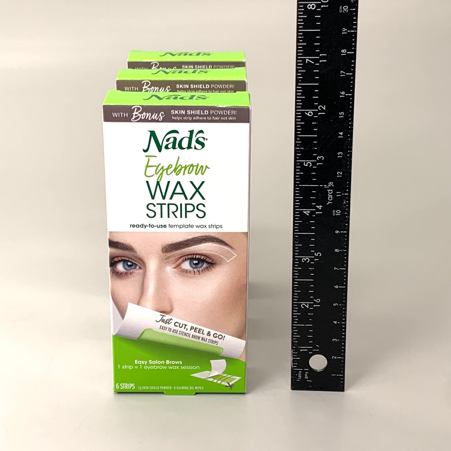 NADS 3 PK Eyebrow Wax Strips 6 Strips 6525EN06