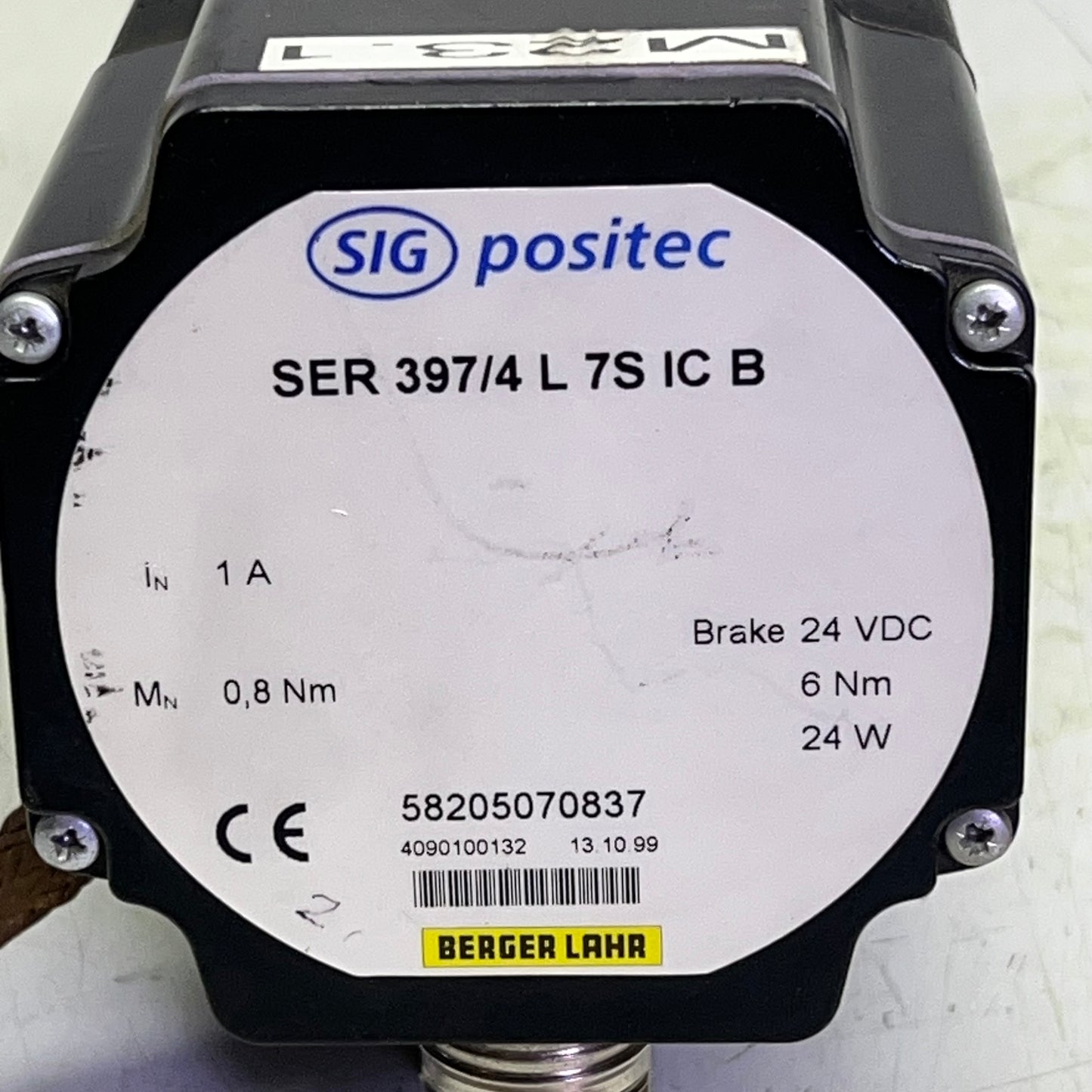 BERGER LAHR SIG Positec Stepper Motor Brake 24 VDC 6Nm 24 W SER 397/4 L 7S IC B