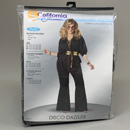 CALIFORNIA COSTUMES Women's Disco Dazzler Sz-3X (20-22) Black/Silver 01777